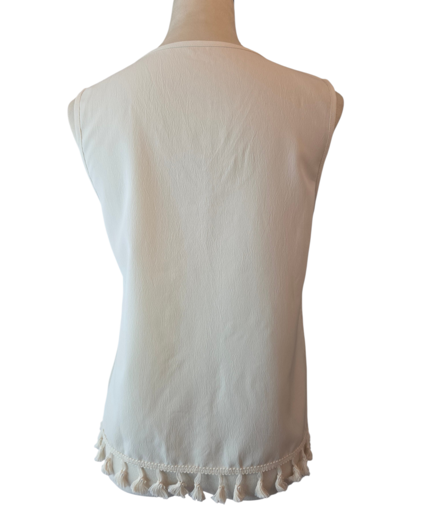 Tassel Trim Embroidery Tank