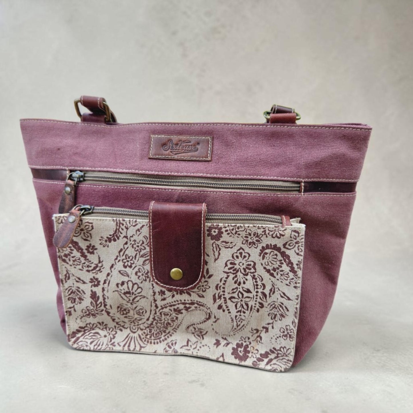 Maroon Paisley Saloon Purse