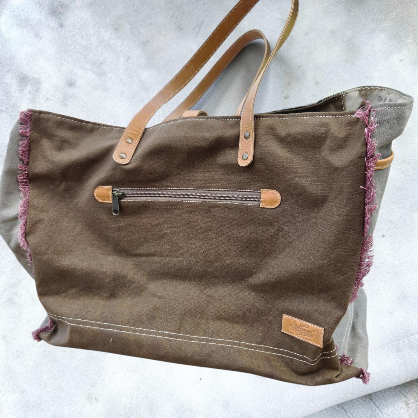 Feathered Up-cycled Canvas Weekender