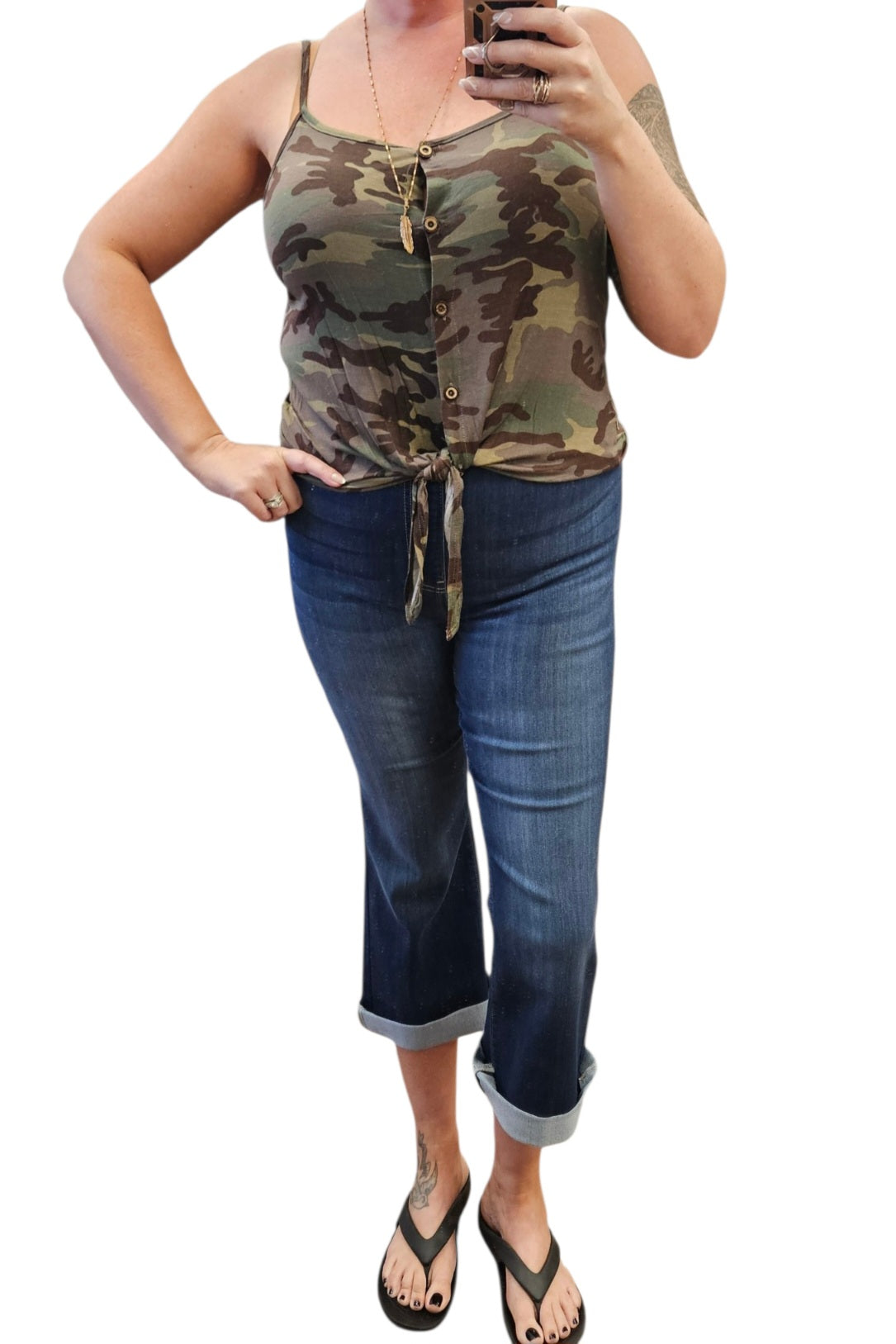 Camo Tie Front Tank