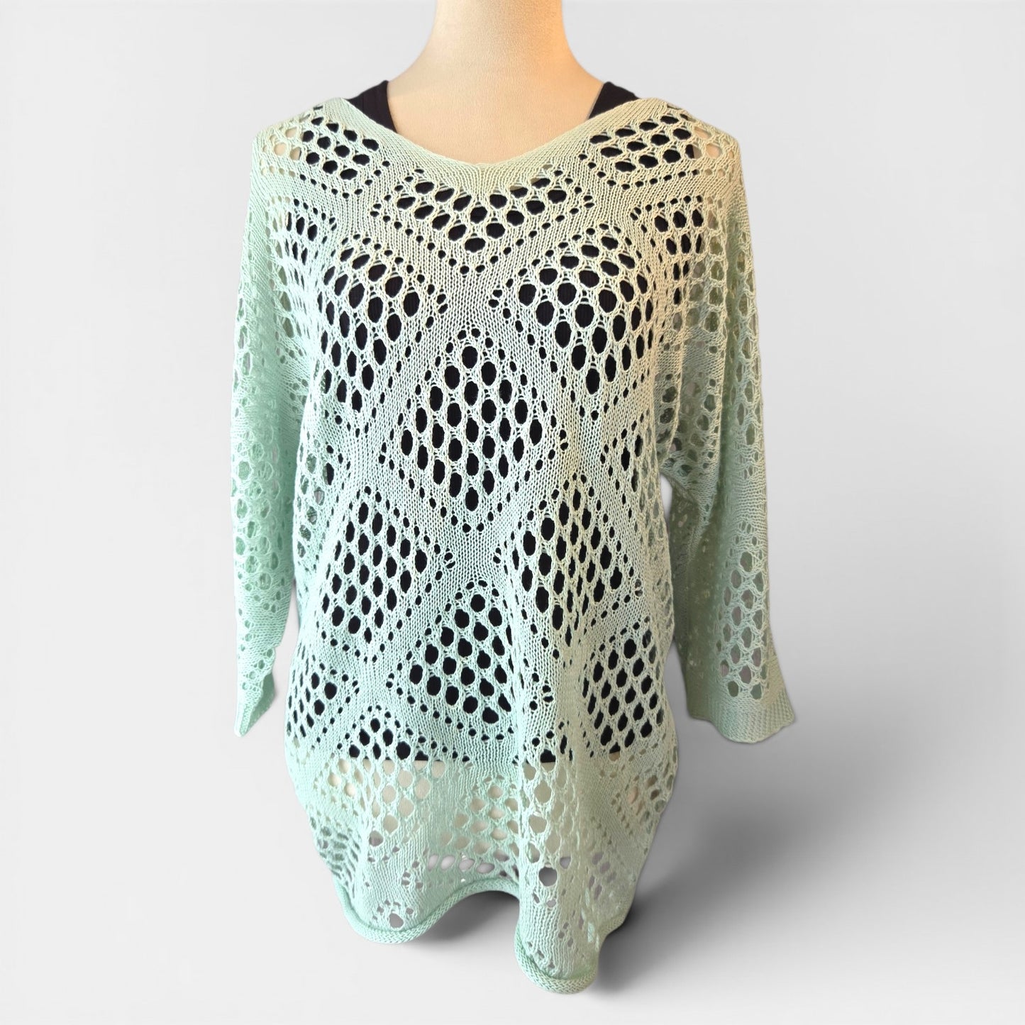 Diamond Cut Out Crochet Blouse