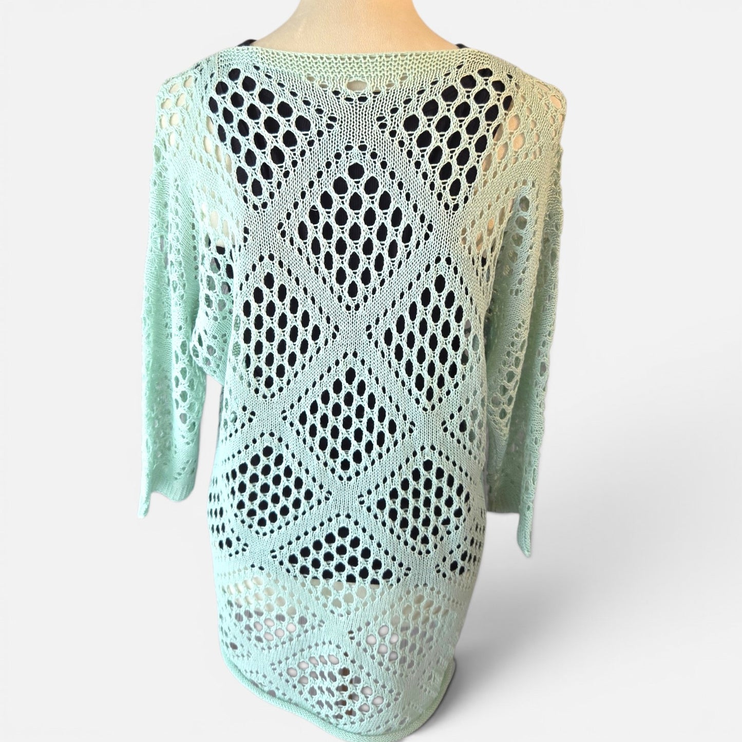 Diamond Cut Out Crochet Blouse