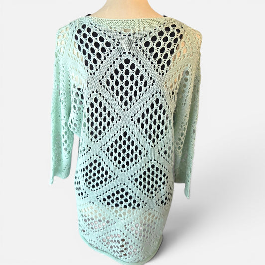 Diamond Cut Out Crochet Blouse
