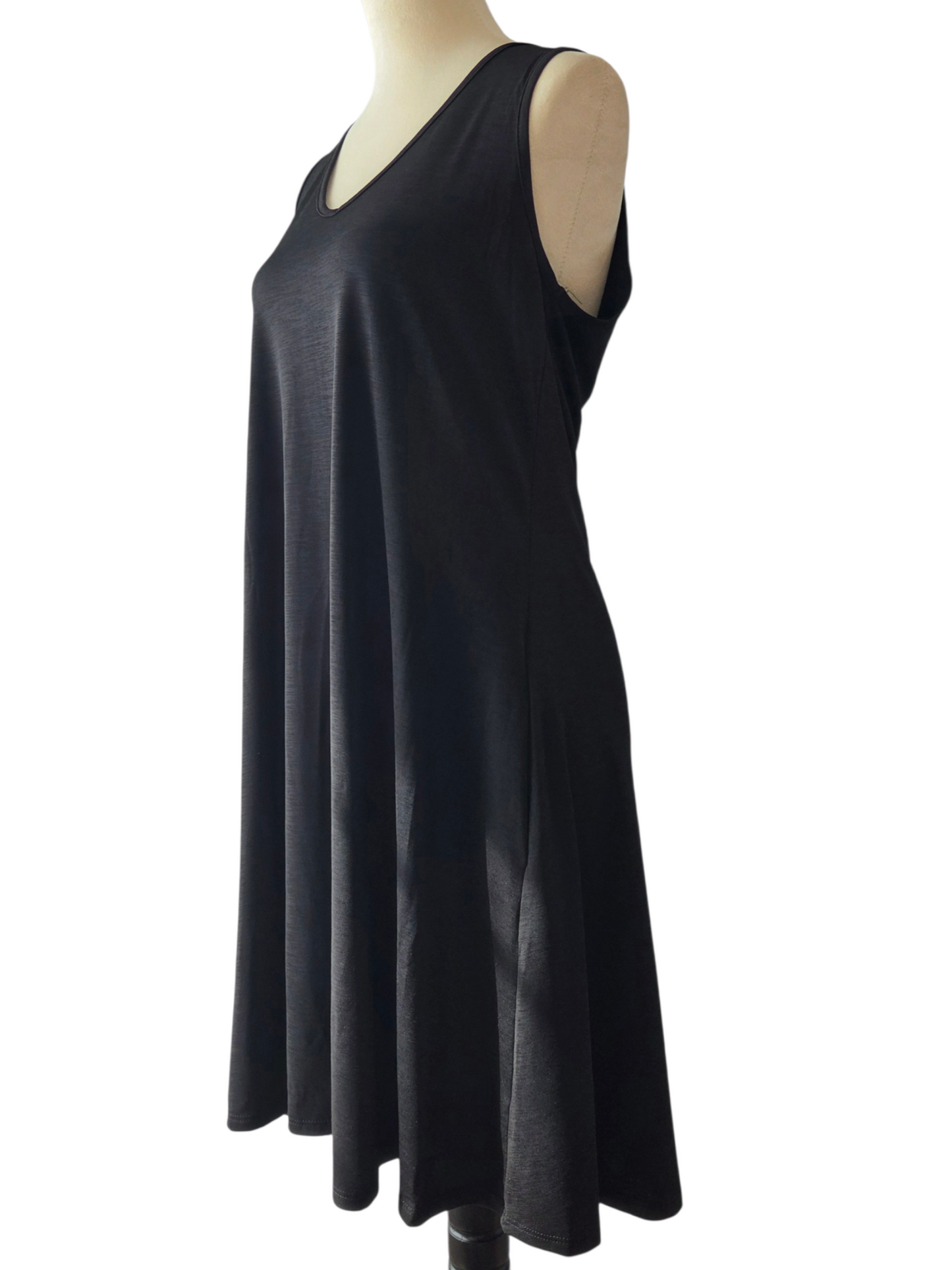 Black Vneck Tunic Dress