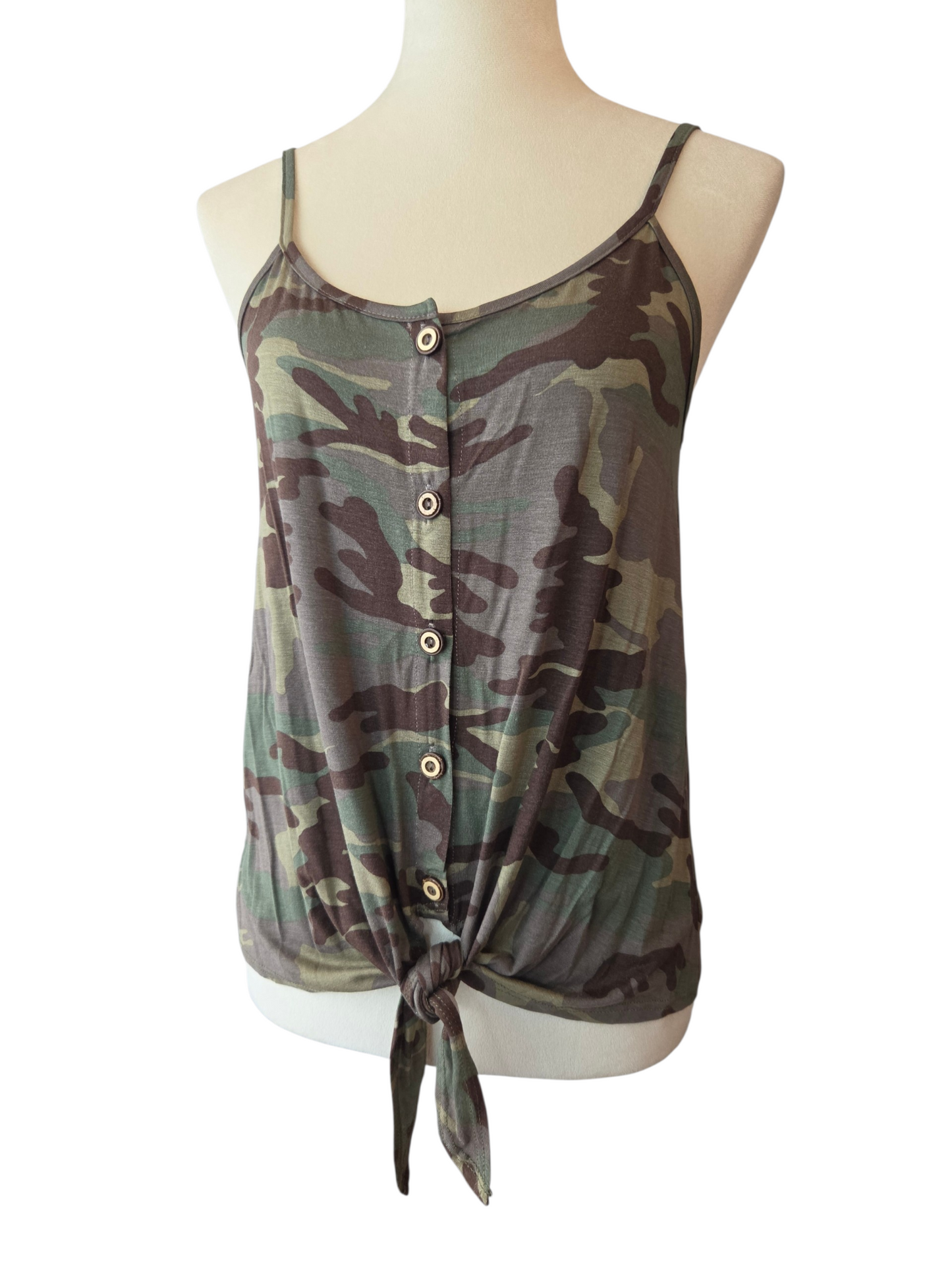 Camo Tie Front Tank