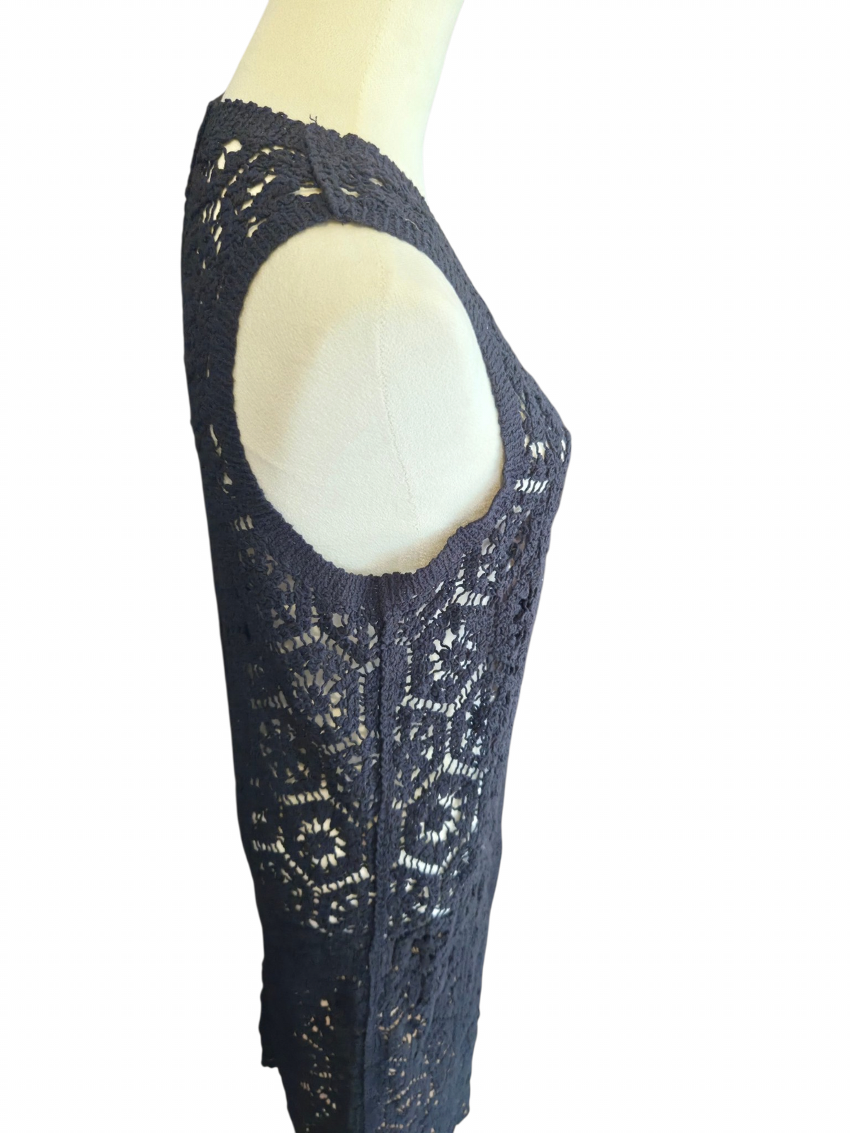 Longline Crochet Button Front Vest