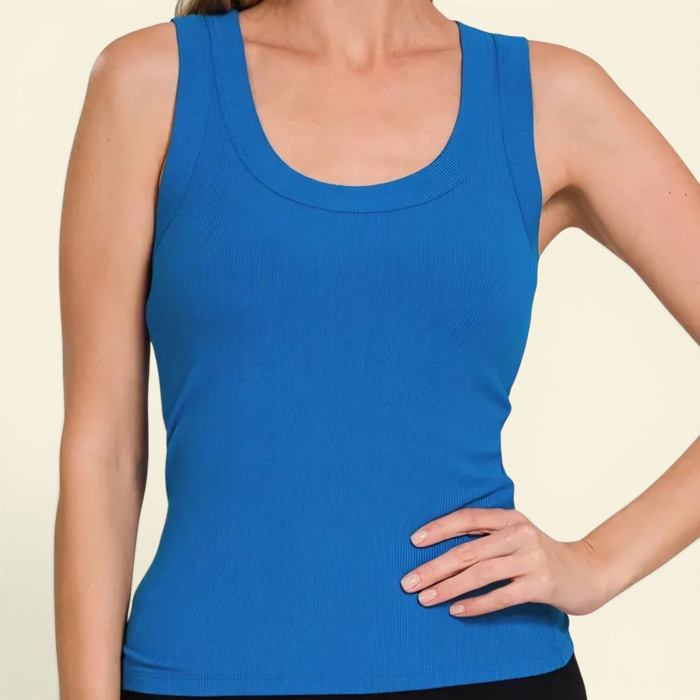 Ribbed Scoop Neck Tank