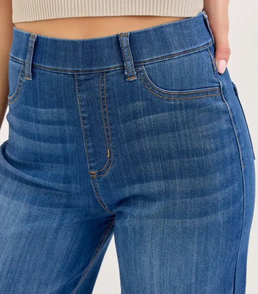 High Rise Wide Leg Denim Pants