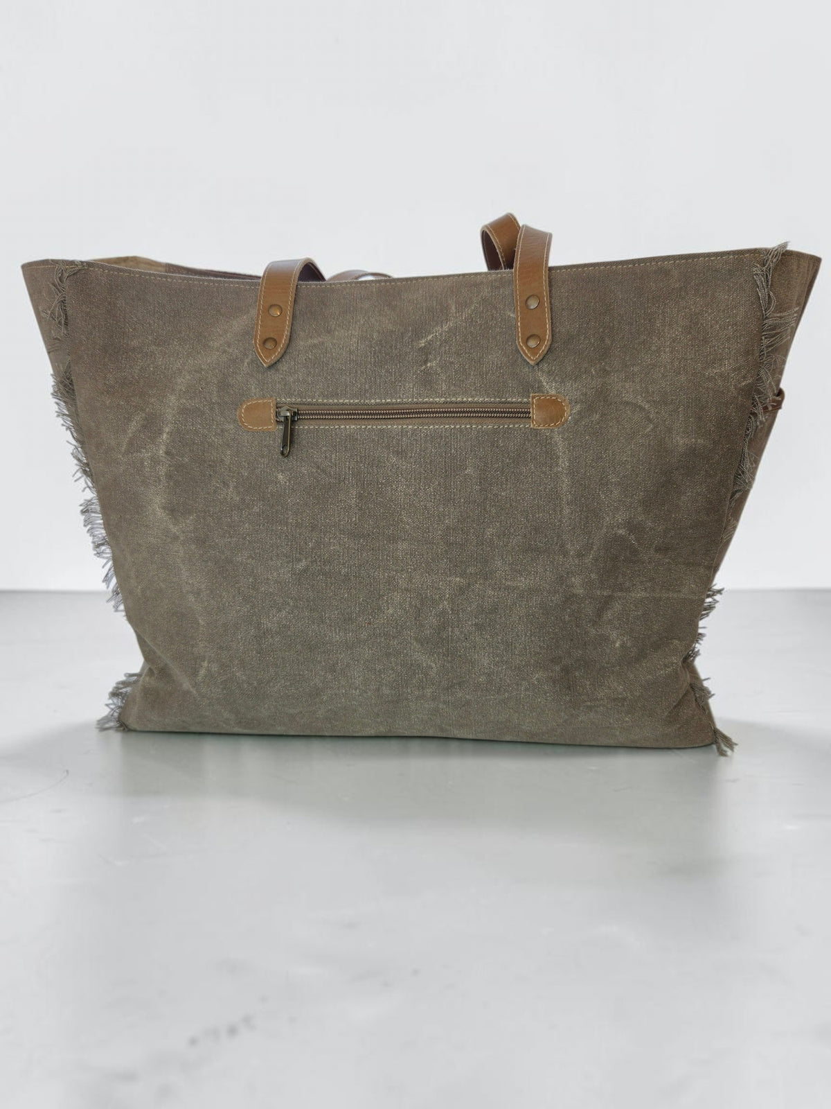 Mandala Up-cycled Canvas Weekender with Cow Hide Trim