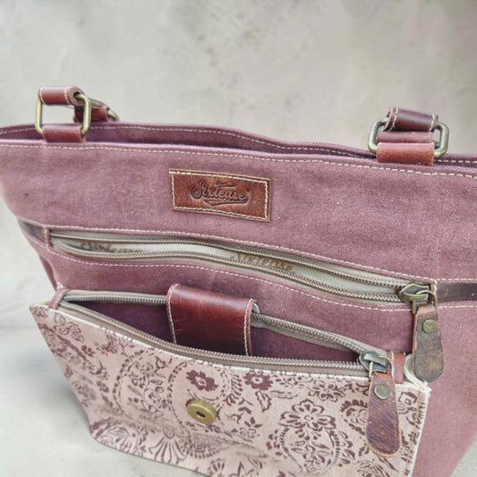 Maroon Paisley Saloon Purse