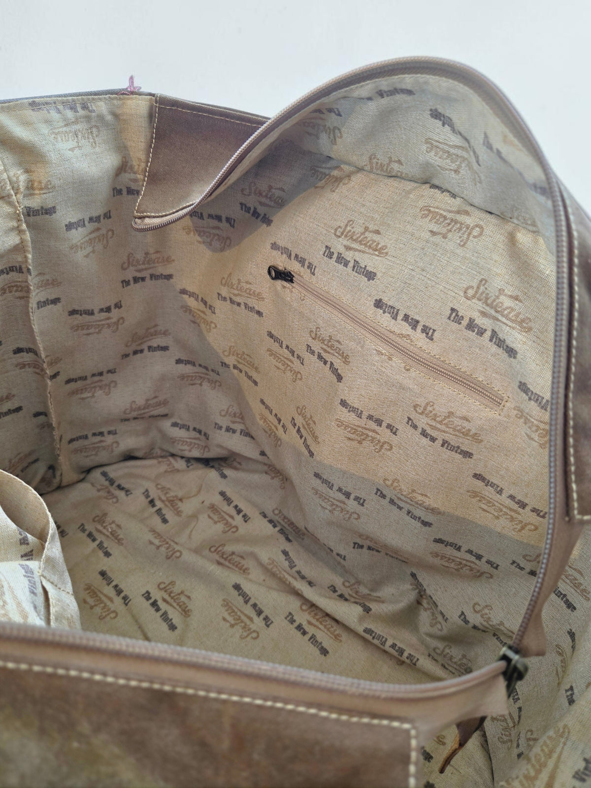 Mandala Up-cycled Canvas Weekender with Cow Hide Trim