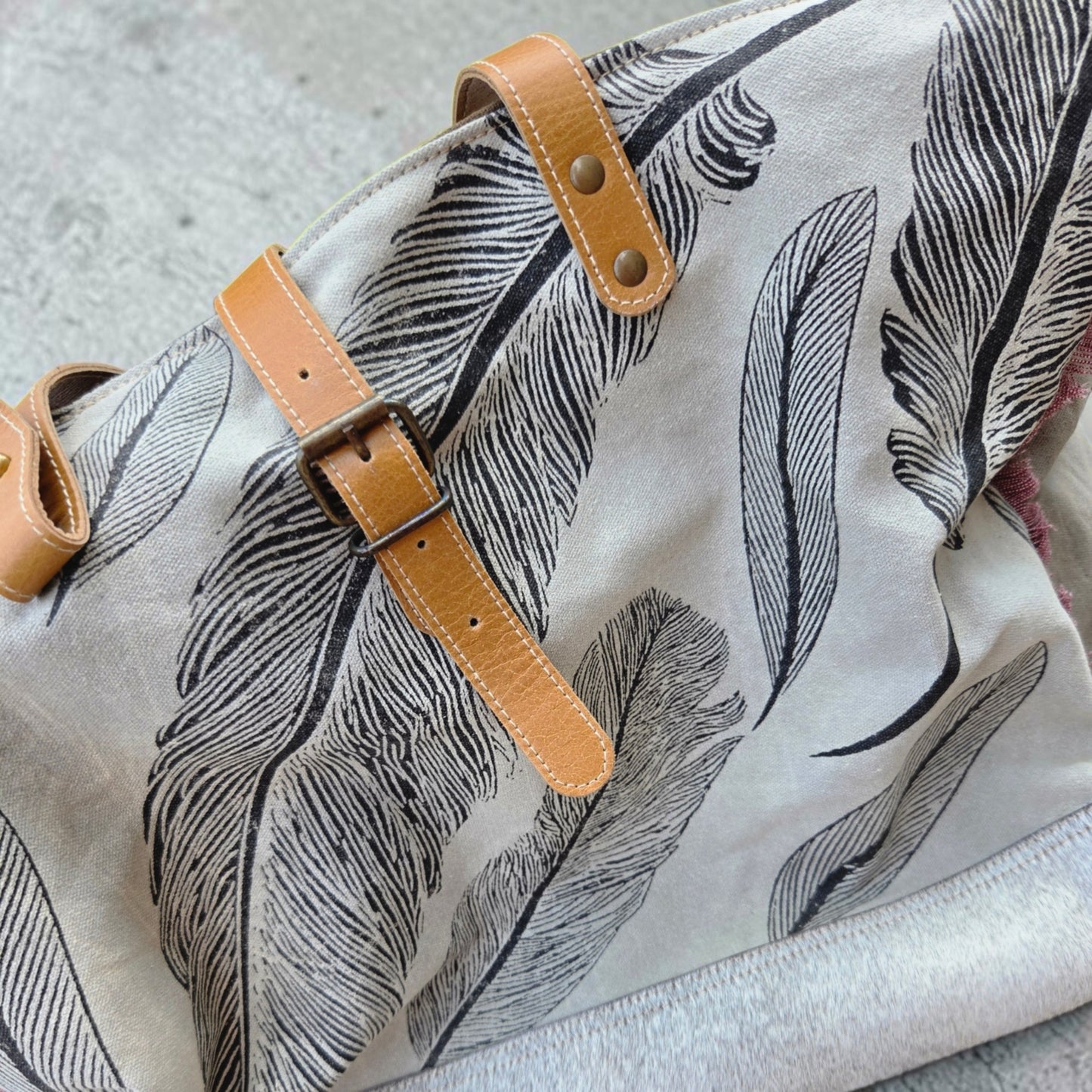Feathered Up-cycled Canvas Weekender