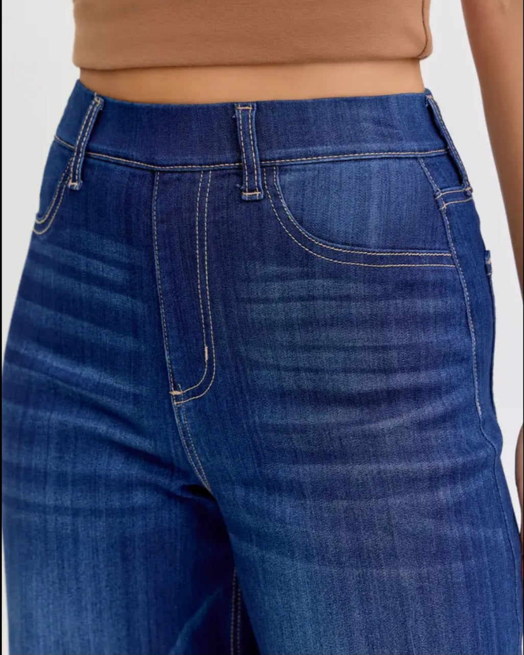 High Rise Wide Leg Denim Pants