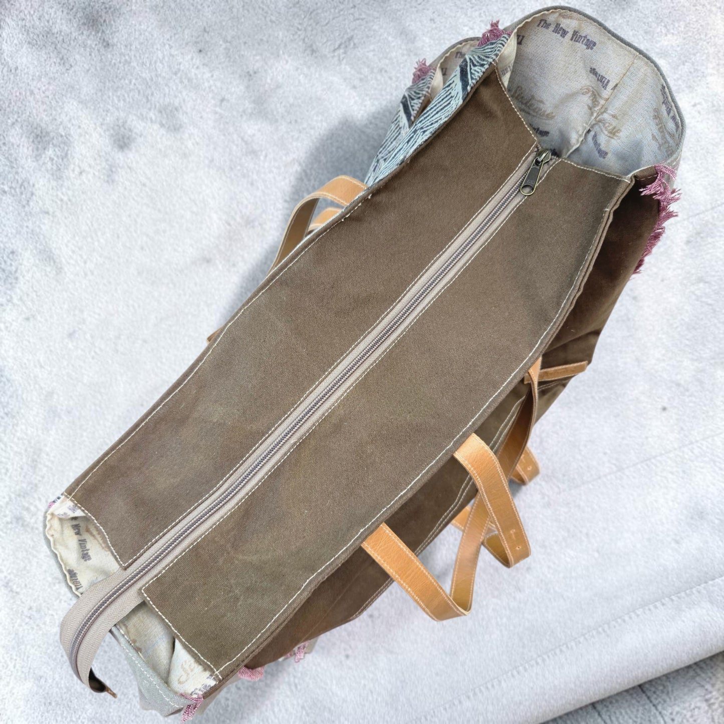 Feathered Up-cycled Canvas Weekender