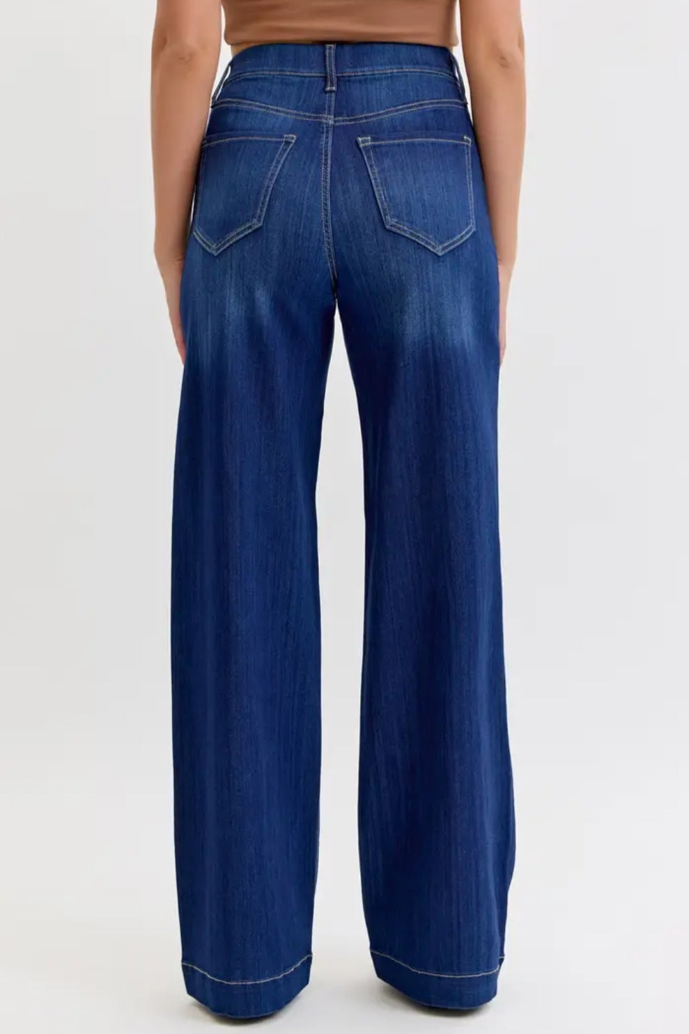 High Rise Wide Leg Denim Pants