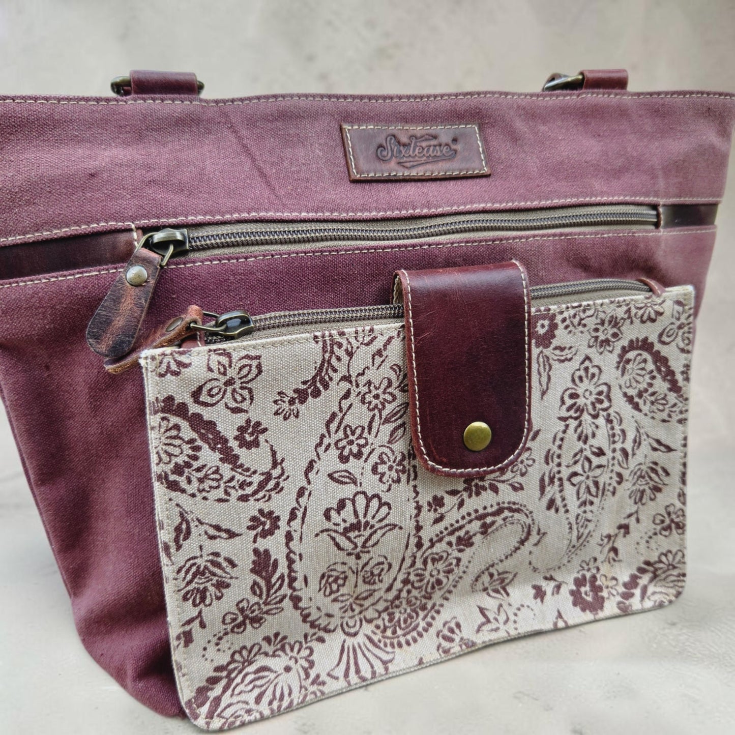 Maroon Paisley Saloon Purse