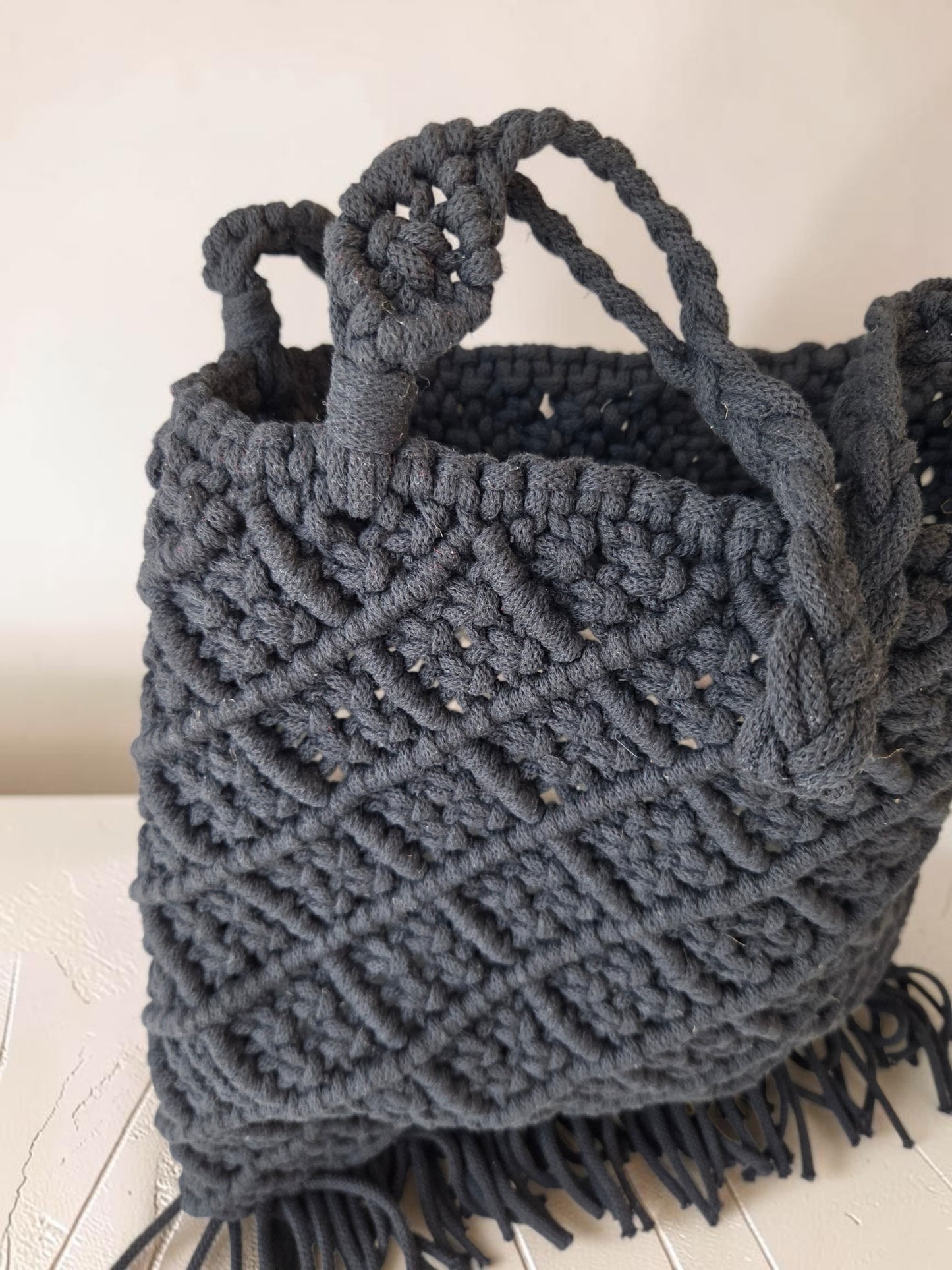 Black Diamond Macramè Tote